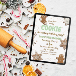 Födelsedagsfest för dekorering av helgdag Cookie Inbjudningar