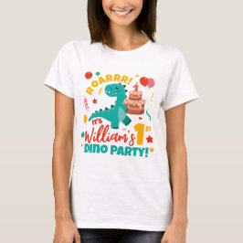 Födelsedagsfest för dinosaurier med platt design - t shirt