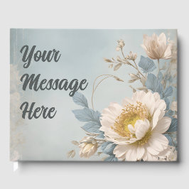 Födelsedagsfest för elegant blå Blommigt Gästböcker