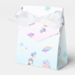 Födelsedagsfest för enhörniga regnbågsövertoningar presentaskar