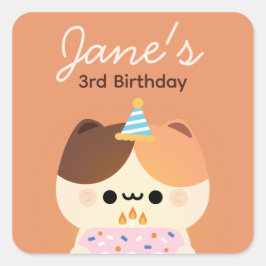 Födelsedagsfest för enkel Roligt för ljus Fyrkantigt Klistermärke