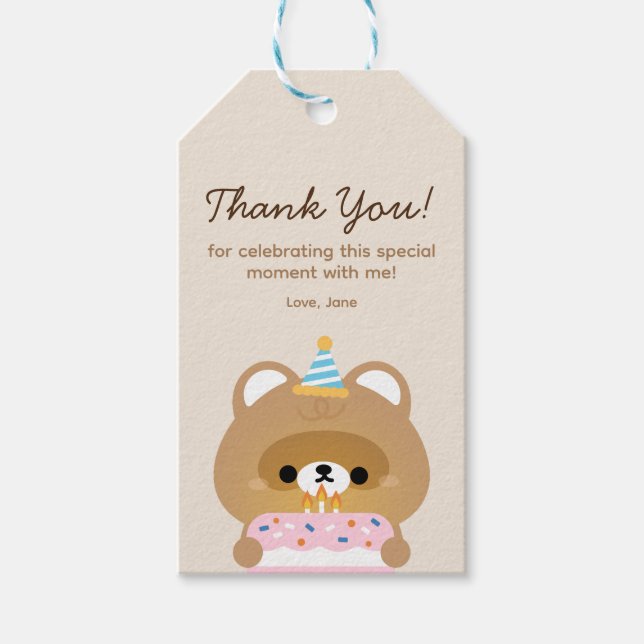 Födelsedagsfest för enkel Roligt för ljus Presentetikett (Framsidan)