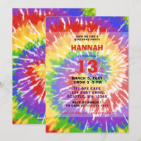 Födelsedagsfest för färgad Hippie Tie Dye Roligt