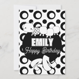 Födelsedagsfest för färgning av Cute Caterpelare Julkort