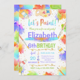 Födelsedagsfest för färgstark Låt oss färgton Inbjudningar