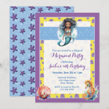 Födelsedagsfest för färgstark magisk Sjöjungfru