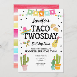 Födelsedagsfest för flicka för FiestaTacoTwosday Inbjudningar