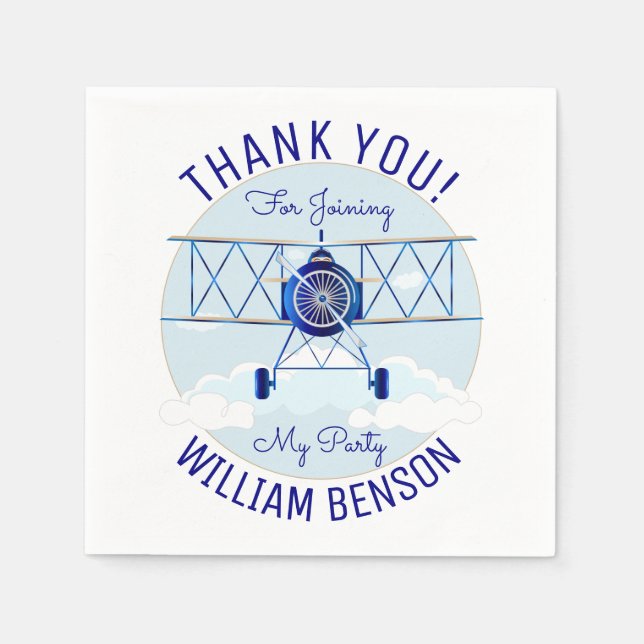 Födelsedagsfest för flygplansflygarleverantör för  pappersservett (Framsidan)