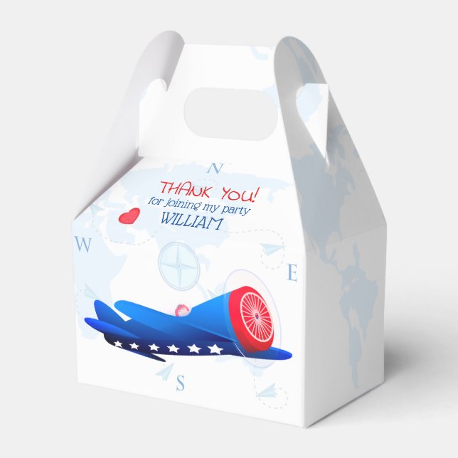 Födelsedagsfest för flygplansflygarleverantör för  presentaskar (Framsidan Sidan)