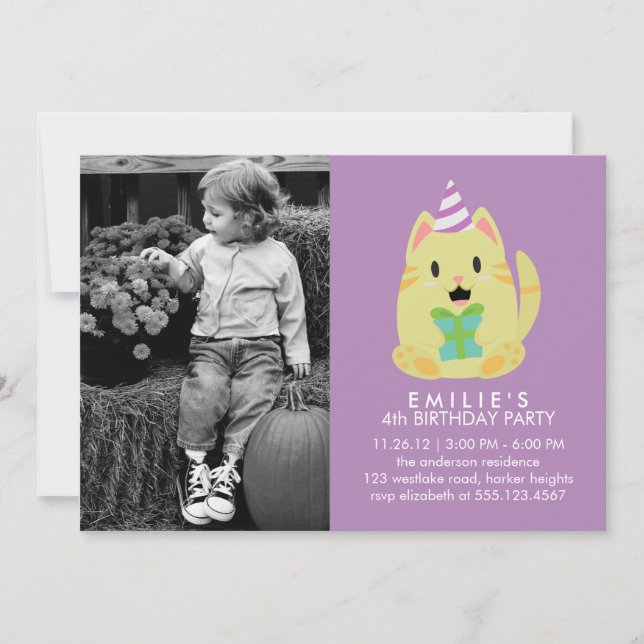 Födelsedagsfest för foto till Anpassningsbar av ku Inbjudningar (Framsida)