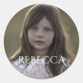 födelsedagsfest för fototjej i personlig runt klistermärke