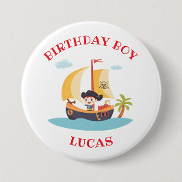 Födelsedagsfest för Frakten Kids Cute Pirat Knapp