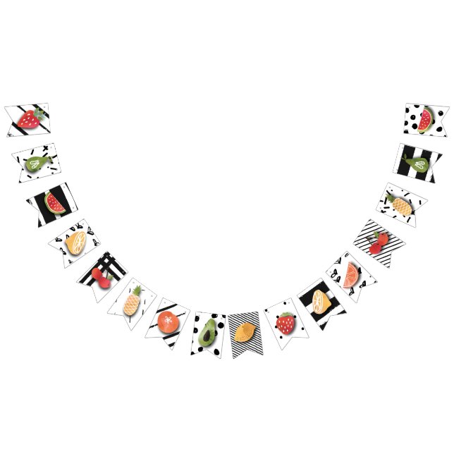 Födelsedagsfest för frukt för FLAGGABANER | Vimplar (Alla)