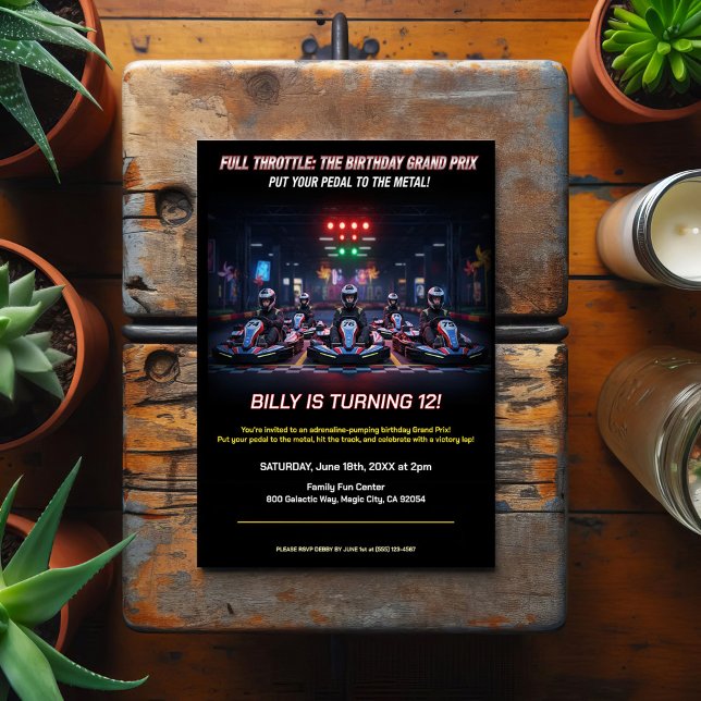 Födelsedagsfest för Full Throttle Racing Vykort (Skapare uppladdad)