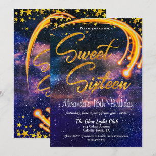 Födelsedagsfest för galaktiskt glödljus, Sweet six Inbjudningar