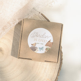 Födelsedagsfest för Gender av Neutralt för trädjur Runt Klistermärke