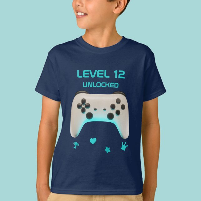 Födelsedagsfest för GPS-spel för nivåstyrenhet T Shirt (Level Up Retro Controller Boy Gamer Birthday Party T-Shirt)