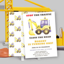 Födelsedagsfest för grävmaskiner i Lastbil