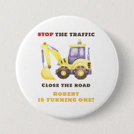 Födelsedagsfest för grävmaskiner i Lastbil Knapp