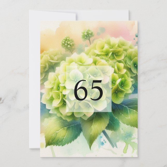 födelsedagsfest för grön blommigt, elegant för grö inbjudningar (Framsida)