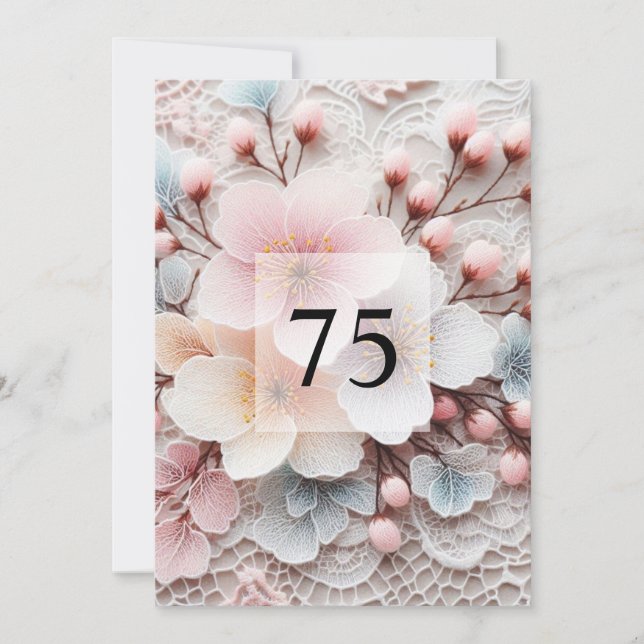 födelsedagsfest för grön blommigt, elegant för grö inbjudningar (Framsida)