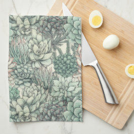 Födelsedagsfest för Grönt av självsådda växter Kökshandduk