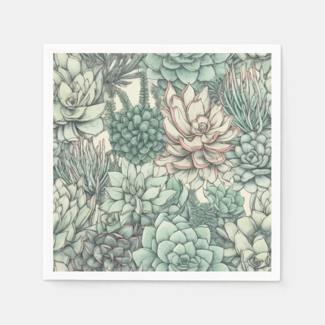 Födelsedagsfest för Grönt av självsådda växter Pappersservett (Framsidan)