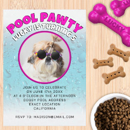 födelsedagsfest för hund av bassäng-grop-anpassnin inbjudningar