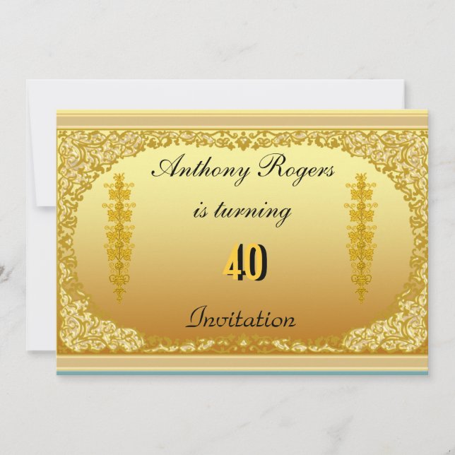 Födelsedagsfest för inbjudan till Elegant Manar (Framsida)