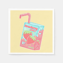 Födelsedagsfest för jordgubbssaxen Gult Pappersservett