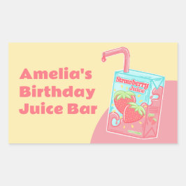 Födelsedagsfest för jordgubbssaxen rektangulärt klistermärke