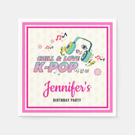 Födelsedagsfest för K-pop Music Star Koreapoptema Pappersservett