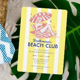 Födelsedagsfest för Klubben Rand Beach för Retro-G Inbjudningar