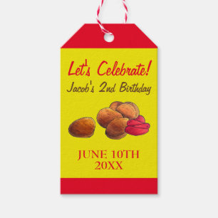 Födelsedagsfest för koffertnuggets Ketchup Junk Fo Presentetikett