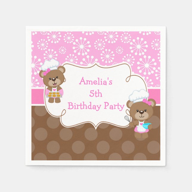 Födelsedagsfest för kokkonst för björn pappersservett (Framsidan)