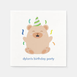 Födelsedagsfest för kutpanorering pappersservett