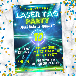 Födelsedagsfest för lågenergilåda med LaserMärkre Inbjudningar