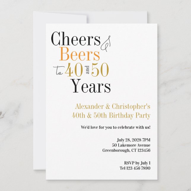 Födelsedagsfest för lägsta antal turer och Öl Inbjudningar (Framsida)