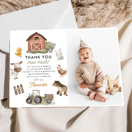 Födelsedagsfest för lantbrukets djur Foto Tack Kort