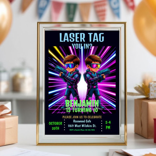 Födelsedagsfest för LaserMärkre Inbjudningar (Skapare uppladdad)