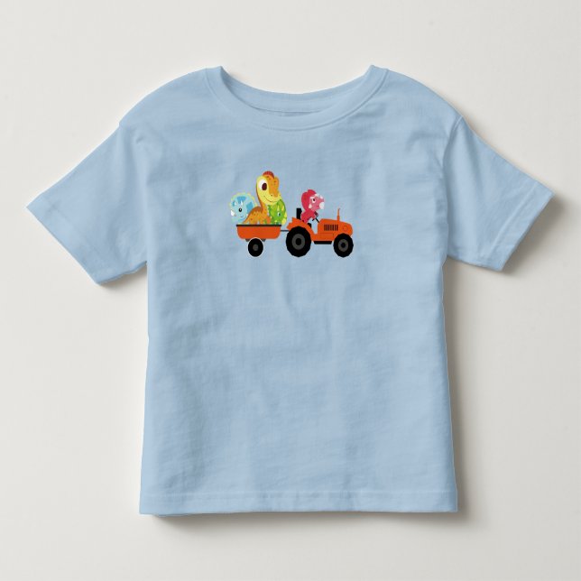 Födelsedagsfest för lekmän i dinosaur-traktorn t shirt (Framsida)