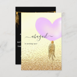 Födelsedagsfest för lila och Guld och Rosa Inbjudningar