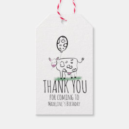 Födelsedagsfest för lustigt husdjur presentetikett