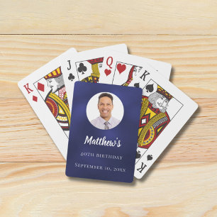 Födelsedagsfest för marint blåfoto casinokort