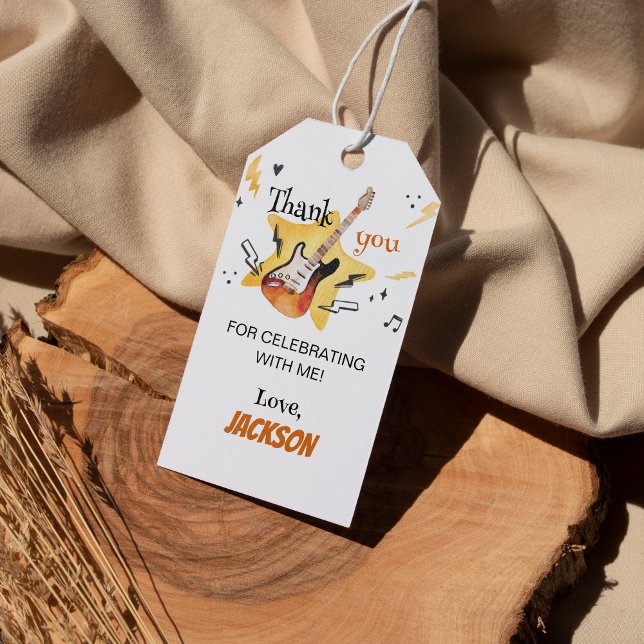Födelsedagsfest för Märkre av en Sten-Guitar-Tack Presentetikett (Skapare uppladdad)