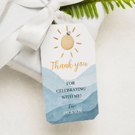 Födelsedagsfest för Märkrn kring Sol Tack, första  Presentetikett