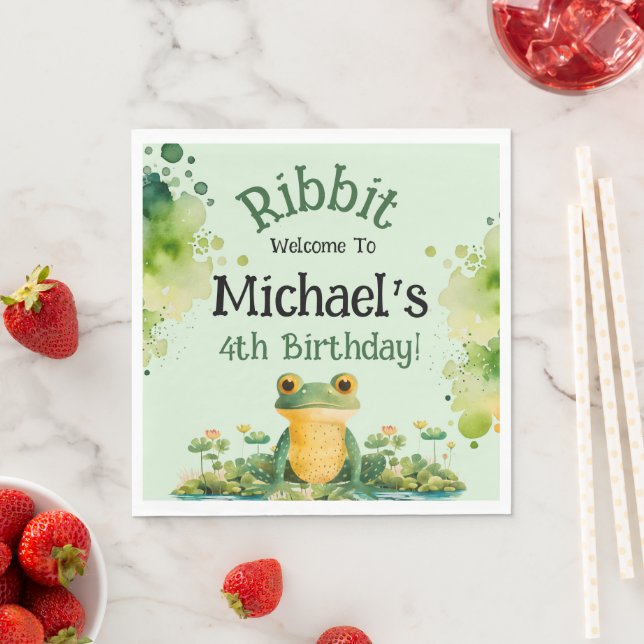 Födelsedagsfest för matgroda pappersservett (Insitu)