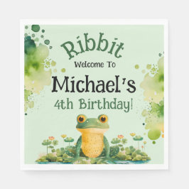 Födelsedagsfest för matgroda pappersservett