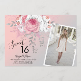 Födelsedagsfest för modern blommigt, kombinerad sw inbjudningar