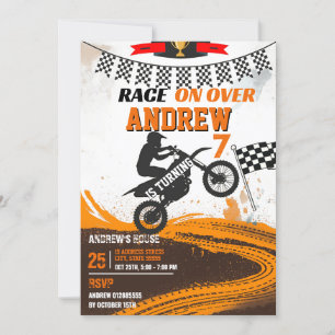 Födelsedagsfest för motorcykel Dirt Bike Boy Inbjudningar